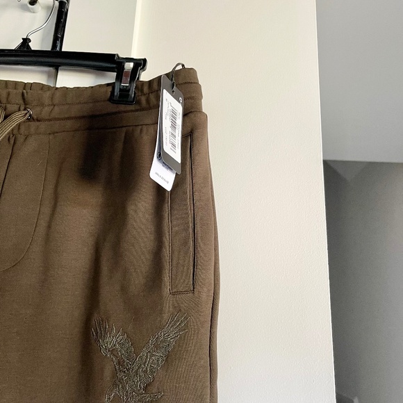 A|X Armani Exchange Men's Regular-Fit Eagle Logo Black Olive Joggers ~ Size M - Picture 7 of 11
